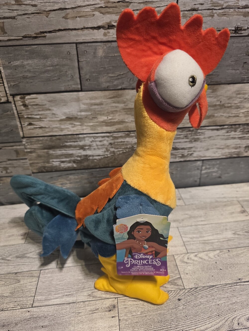 Disney Multicolor Plush Rooster Toy - Red, Orange, Yellow, Blue, Teal